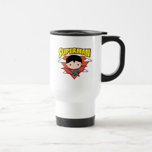 Taza De Viaje Chibi Superman Polka Dot Shield y Name