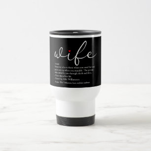 Taza De Viaje Chic Escritura Corazón de Amor Rojo Definición de 