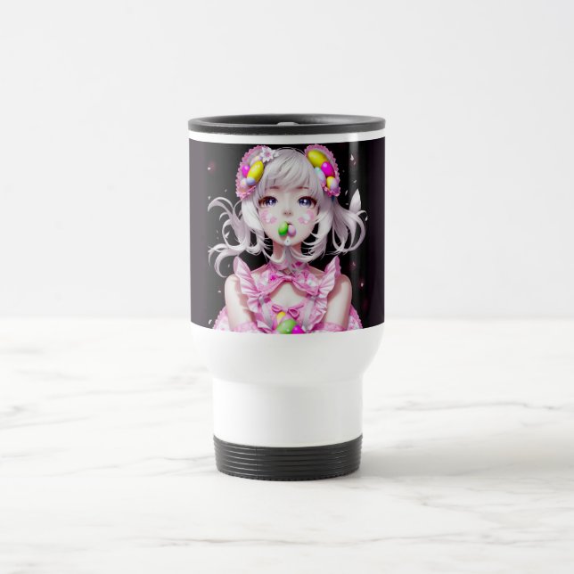 Taza De Viaje Chica Anime de Pascua/Primavera (Centro)