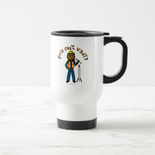 Taza De Viaje Chica científico de cohetes oscuros