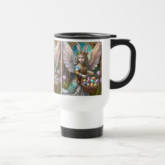 Taza De Viaje Chica Con Vestido De Ángel Conejito De Pascua (Derecha)