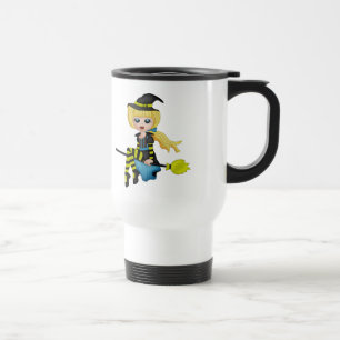 Taza De Viaje Chica de la bruja de Halloween