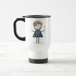 Taza De Viaje Chica de la figura de palo con zapatillas y marque