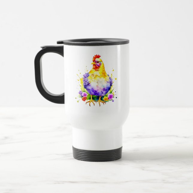Taza De Viaje Chicken Lover alimentado por el café (Izquierda)