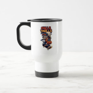 Taza De Viaje Chills and Thrills Halloween Skateboard de hombre