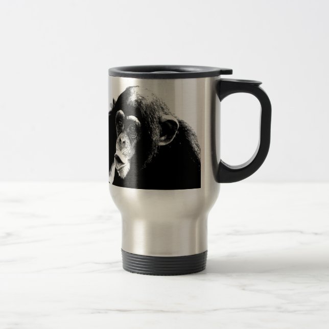 Taza De Viaje Chimpancé blanco negro (Derecha)