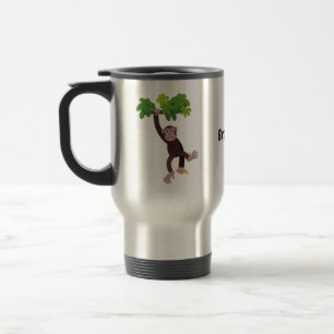 Taza De Viaje Chimpancé lindo en personalizado colgante de la ju