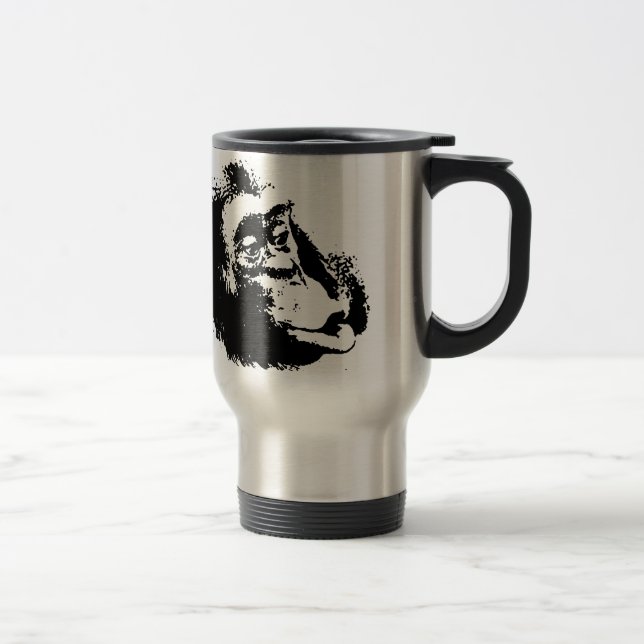 Taza De Viaje Chimpanzee divertido de Pop Art (Derecha)