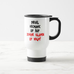 Taza De Viaje Chiste de capa zombie mecánica diesel