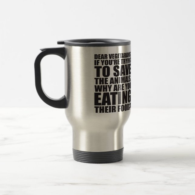 Taza De Viaje Chiste vegetariano gracioso (Izquierda)