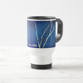 Taza De Viaje Cielo azul de árbol de birco blanco personalizado