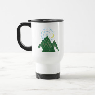 Taza De Viaje cielo de luna creciente en la montaña
