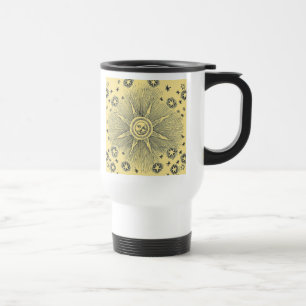 Taza De Viaje Cielo Nocturno Antiguo Estrellas Sol Zodiaco Medie