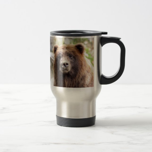 Taza De Viaje Cierre del retrato del oso grizzly para arriba (Derecha)