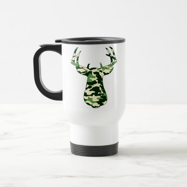 Taza De Viaje Ciervos que cazan el dólar de Camo (Izquierda)
