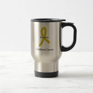 Taza De Viaje CINTA 9-4-09, superviviente, cáncer del ORO de la