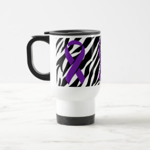 Taza De Viaje Cinta de la cebra w/Purple