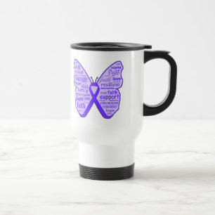 Taza De Viaje Cinta de la mariposa de la conciencia del