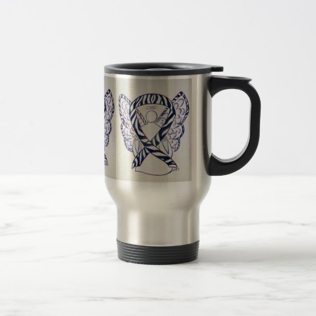Taza De Viaje Cinta de sensibilización de banda de cebra ángel d (Derecha)