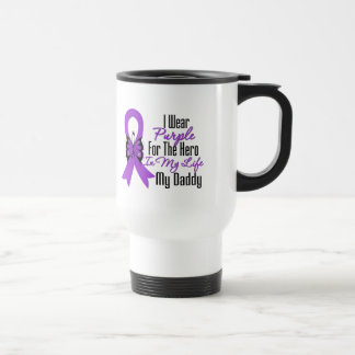 Taza De Viaje Cinta del cáncer pancreático mi héroe mi papá