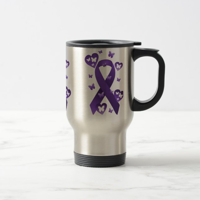 Taza De Viaje Cinta púrpura de la conciencia (Derecha)