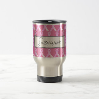 Taza De Viaje Cinta rosada sobreviviente de cáncer de mama Trave