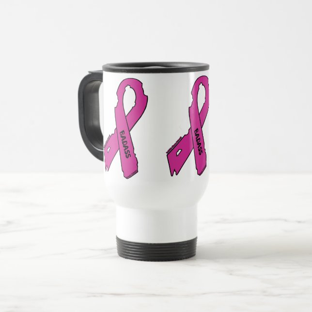 Taza De Viaje Cinta rota/bestia... Cáncer de mama (Anverso izquierdo)