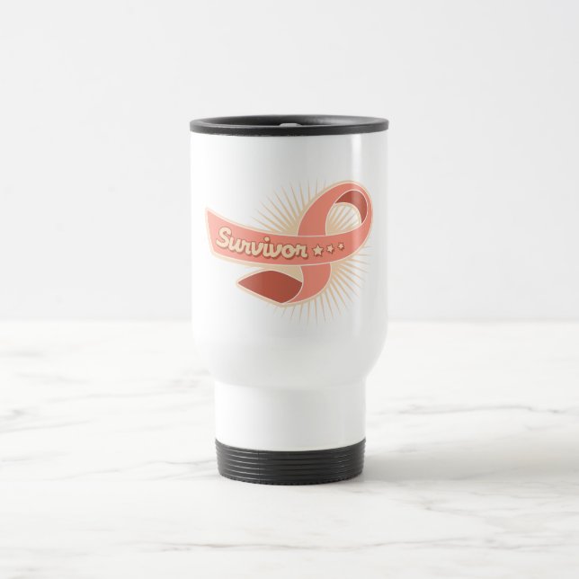 Taza De Viaje Cinta uterina del superviviente del cáncer (Centro)