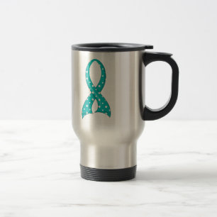 Taza De Viaje Cinta verde azulada PCOS del lunar