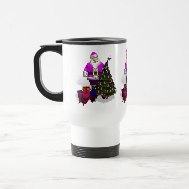 Taza De Viaje Cintas rosadas de Santa Claus (Izquierda)