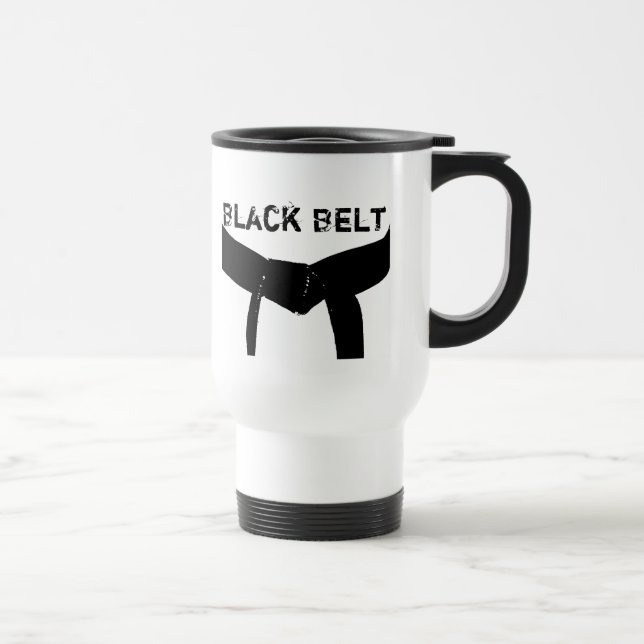 Taza De Viaje Cinturón negro de artes marciales angustiadas (Derecha)