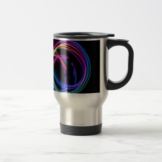 Taza De Viaje círculo de arcoíris de neón (Derecha)