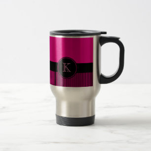 Taza De Viaje Círculo de color rosa oscuro elegante con