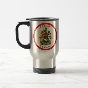 Taza De Viaje Círculo del Escudo de Armas del Canadá
