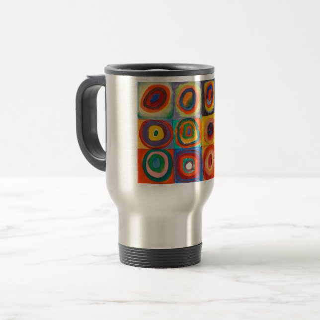 Taza De Viaje Círculos Concéntricos de las plazas de Kandinsky (Anverso izquierdo)