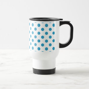 Taza De Viaje Círculos de lunares azules de pavo real