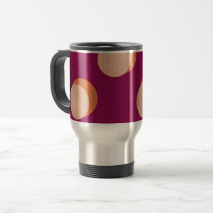 Taza De Viaje Círculos Retro y Patrón Negrita Sombras Púrpura