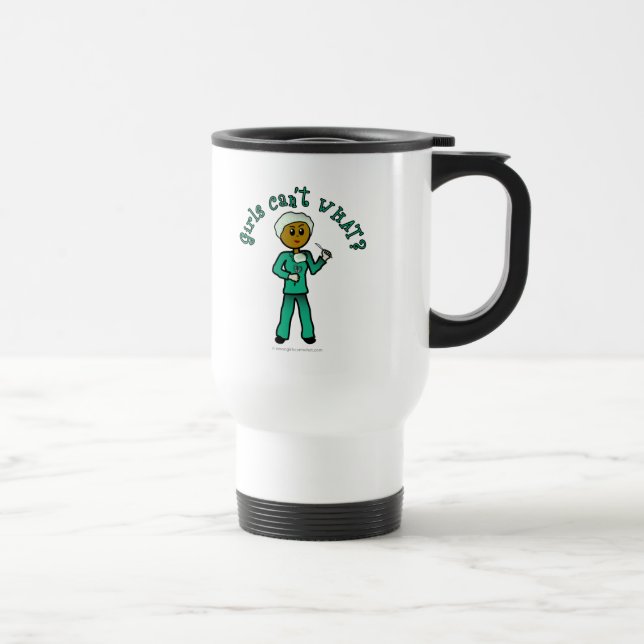 Taza De Viaje Cirujana oscura en brutos verdes (Derecha)