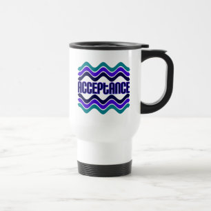 Taza De Viaje Cita de aceptación en gráfico azul verde púrpura