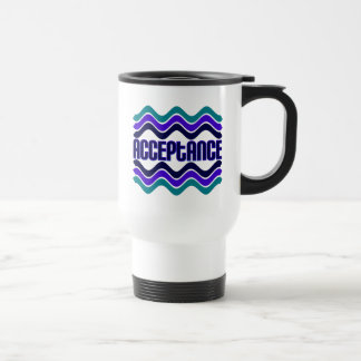Taza De Viaje Cita de aceptación en gráfico azul verde púrpura