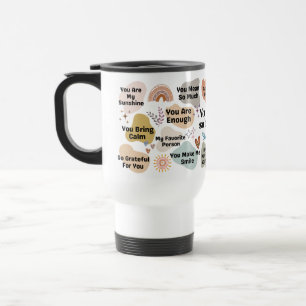 Taza De Viaje Cita de ánimo personalizada Te Amo Tanto