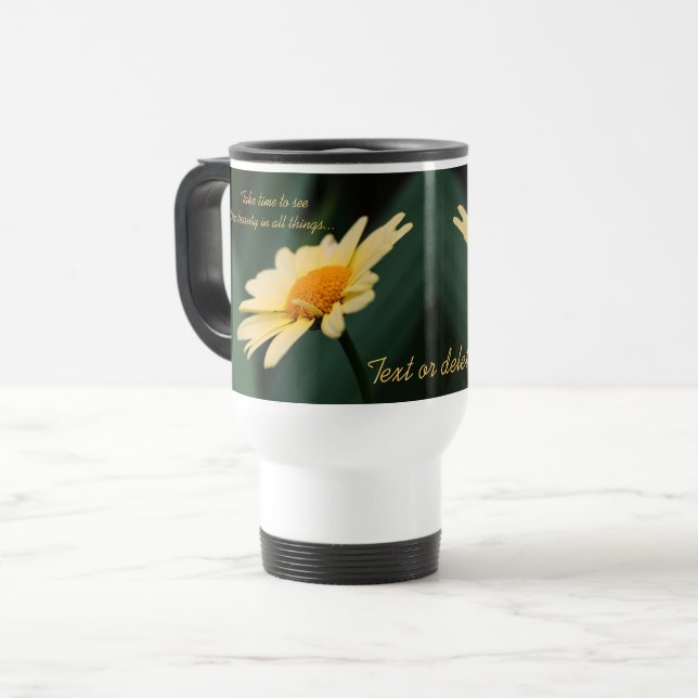 Taza De Viaje Cita de belleza Inspiradora de Daisy (Anverso izquierdo)