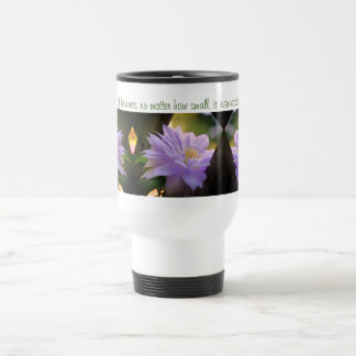 Taza De Viaje Cita de bondad Inspiradora de flor Clematis