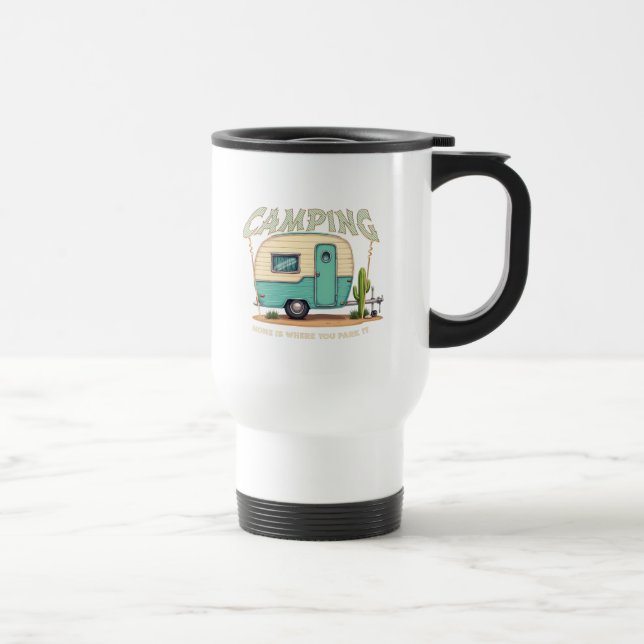 Taza De Viaje Cita de camping y camping (Derecha)