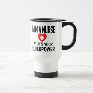 Taza De Viaje Cita de Enfermera Corazón Rojo - Enfermería, RN LP