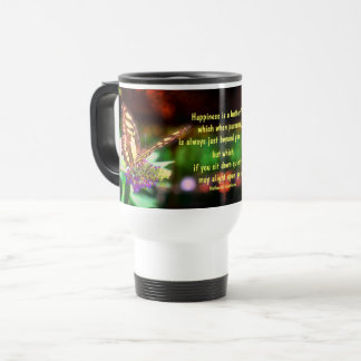 Taza De Viaje Cita de felicidad de mariposa Inspiradora
