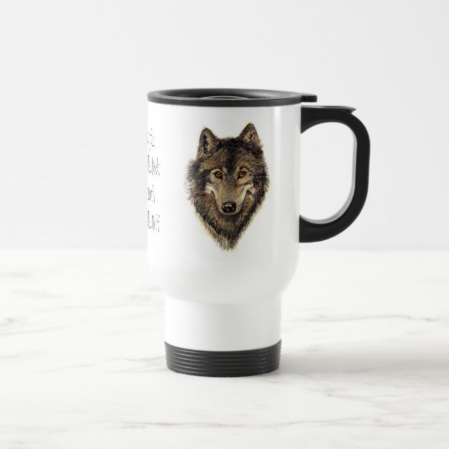 Taza De Viaje Cita de lobo y paquete - Colección de animales (Derecha)