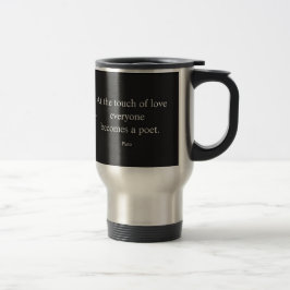 Taza De Viaje Cita de Platón; El Tacto del Amor