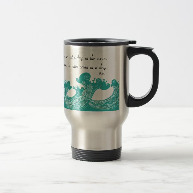 Taza De Viaje cita de Rumi Ocean (Derecha)