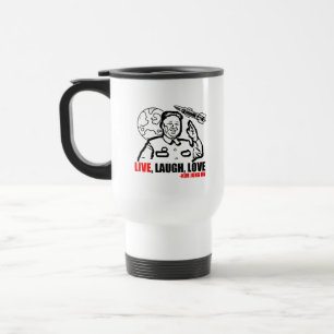 Taza De Viaje Cita de Texto Estético Vive Ríe Ama